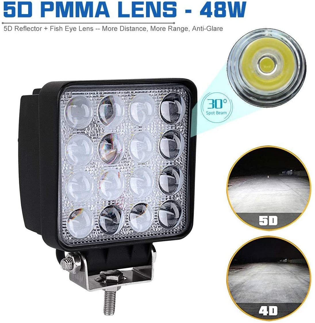 5D LED chip 48w Led Work Light 16x3w Epistat Led Car Led Headlight Hot Sale